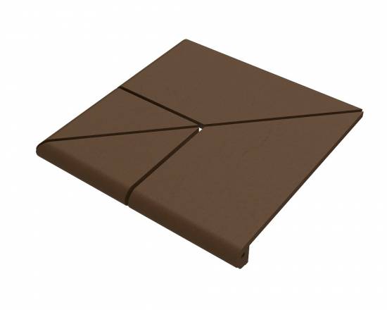 Natural Brown/Коричневый ступень угловая клинкерная 4х составная Экоклинкер