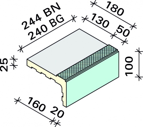 Обкладка Interbau 244x180x100, арт. 5400 RH B