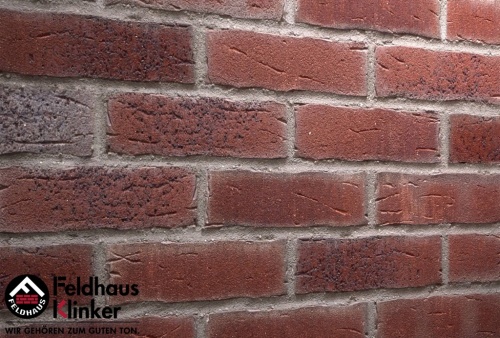 Фасадная плитка ручной формовки Feldhaus Klinker R664 sintra cerasi aubergine, 240*71*14 мм